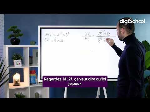 Utiliser des diviseurs pour trouver des fractions irréductibles - Maths