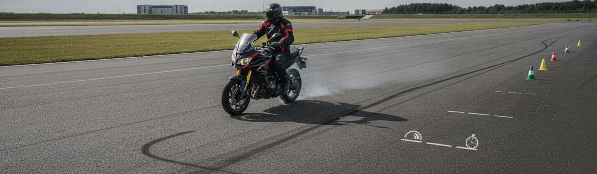 Freinage d'urgence à moto : distances, technique et ce que teste l'ETM