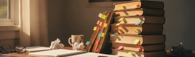 pile de romans classiques de poche annotés avec marque-pages colorés sur un bureau d'adolescent, cahier ouvert et stylo,