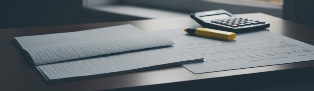 scène éditoriale sobre, un bureau d'élève vu de trois quarts avec une copie double à grands carreaux, un sujet d'examen