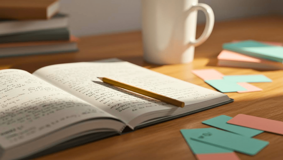 Carnet ouvert avec des notes manuscrites et un crayon, illustrant une règle d’orthographe sur l’expression « tout ouïe ».